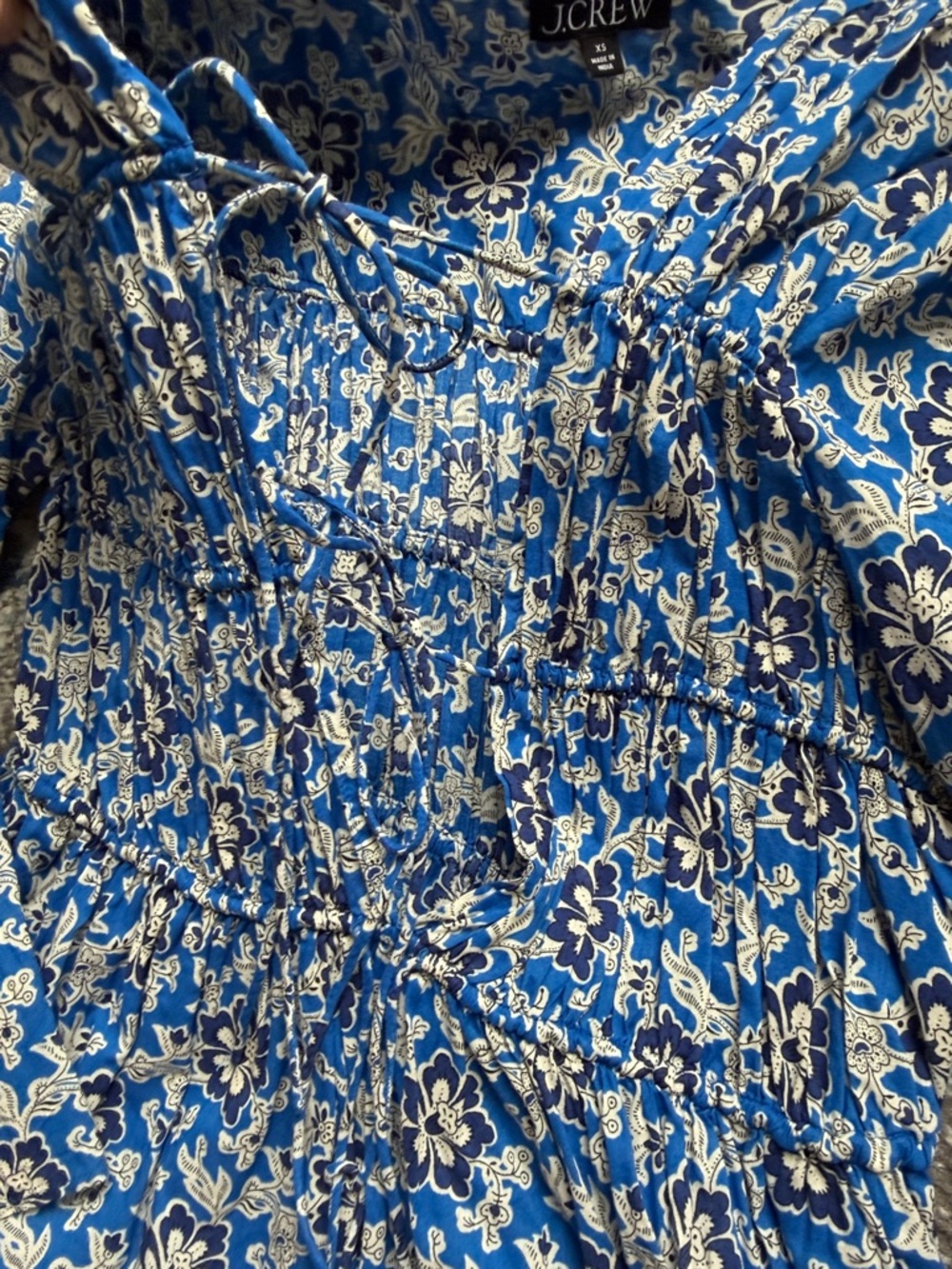 J. Crew Blue Floral Swim Coverup - Picture 3 of 4